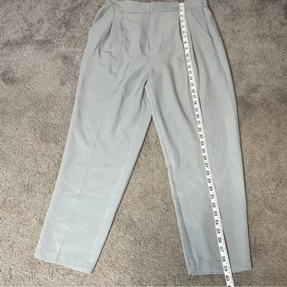 Steve Madden Women's Light Gray Pleated Trousers Ankle Length Size Large NWOT